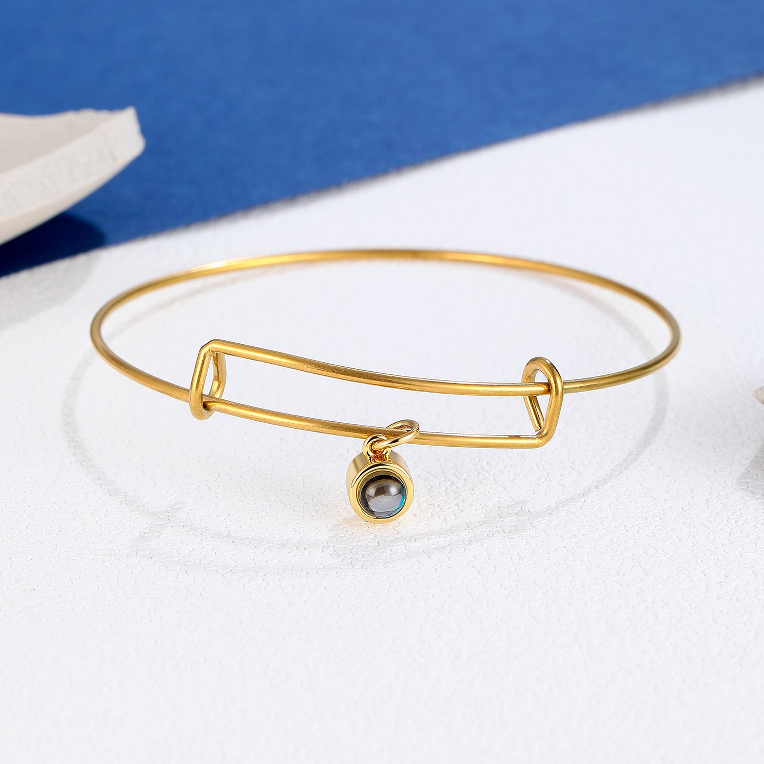 Personalized bangle bracelet gift with custom photo