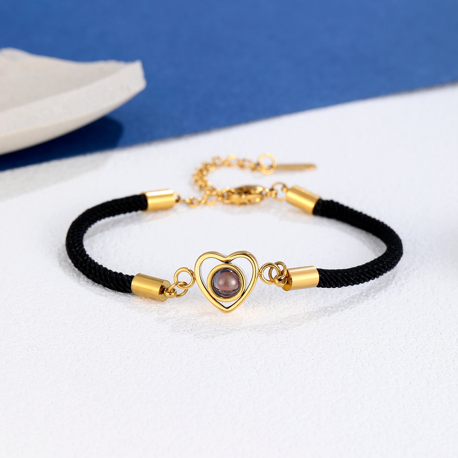 Personalized photo bracelet gift with sparkling design