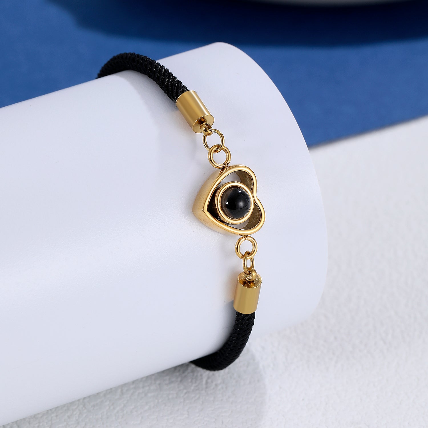 Personalized photo bracelet gift with sparkling design