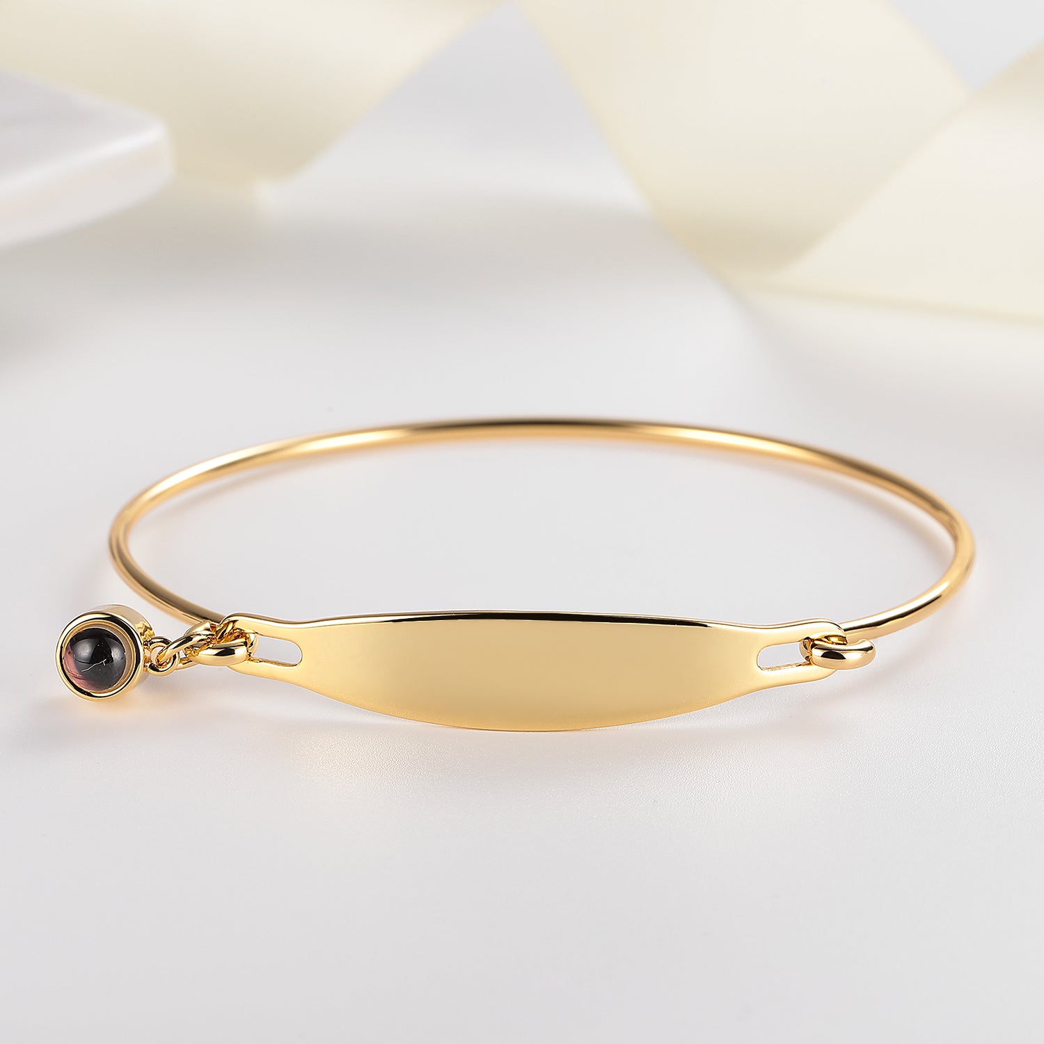 Personalized engraved photo bracelet gift for her