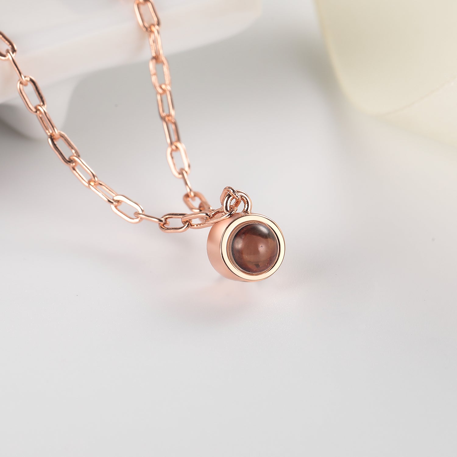 Trendy paper clip chain custom photo jewelry gift by Phomora