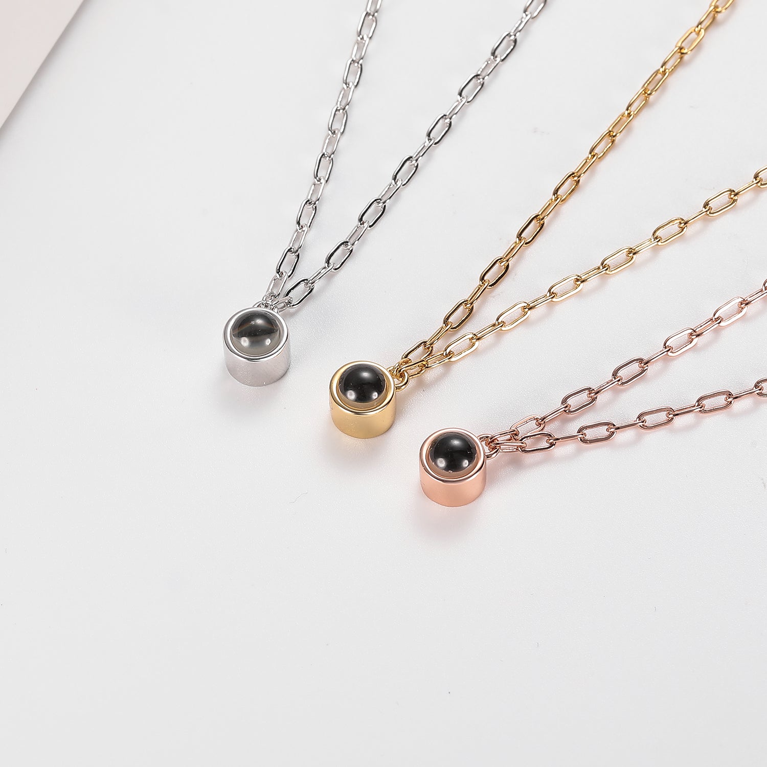 Trendy paper clip chain custom photo jewelry gift by Phomora