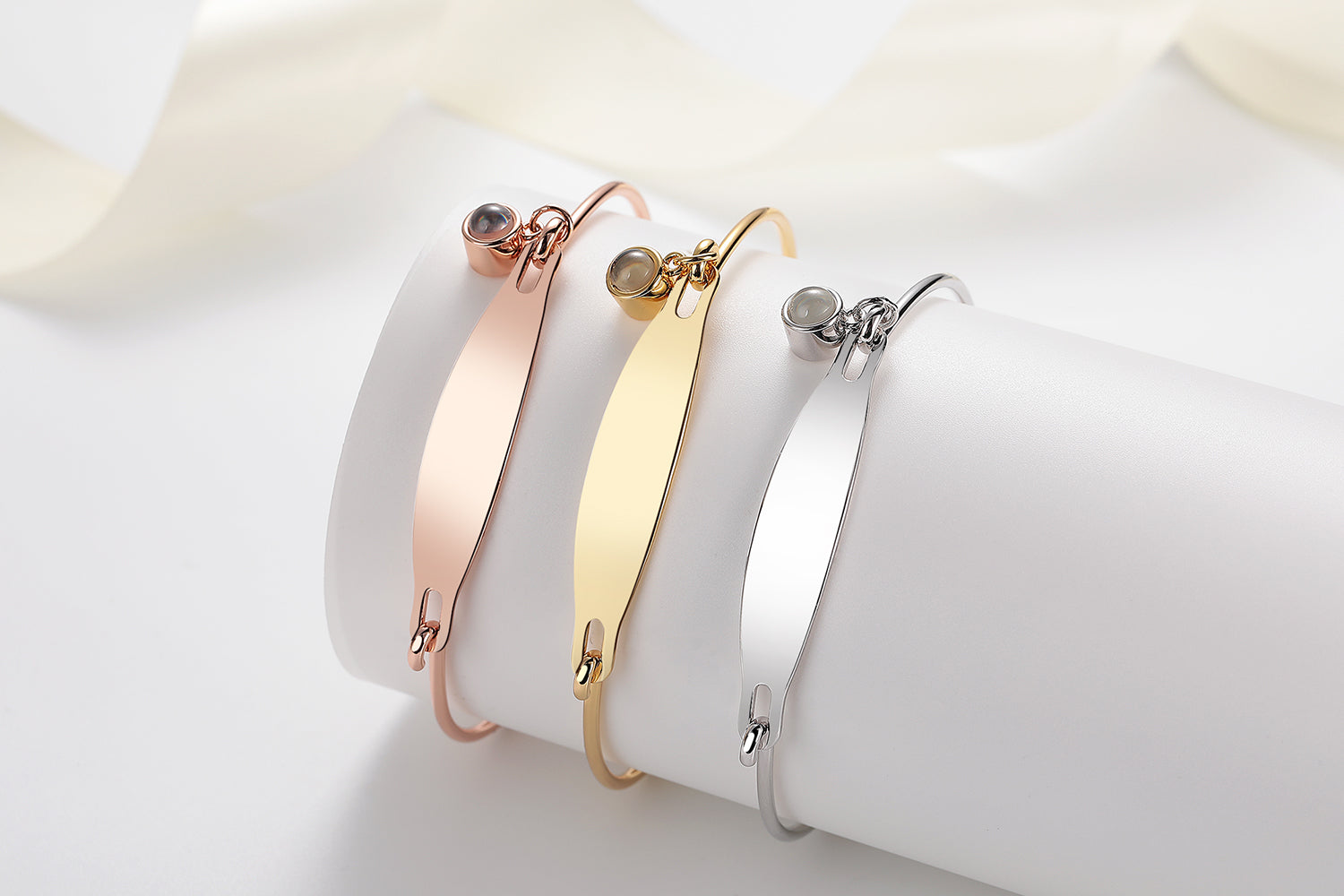 Personalized engraved photo bracelet gift for her