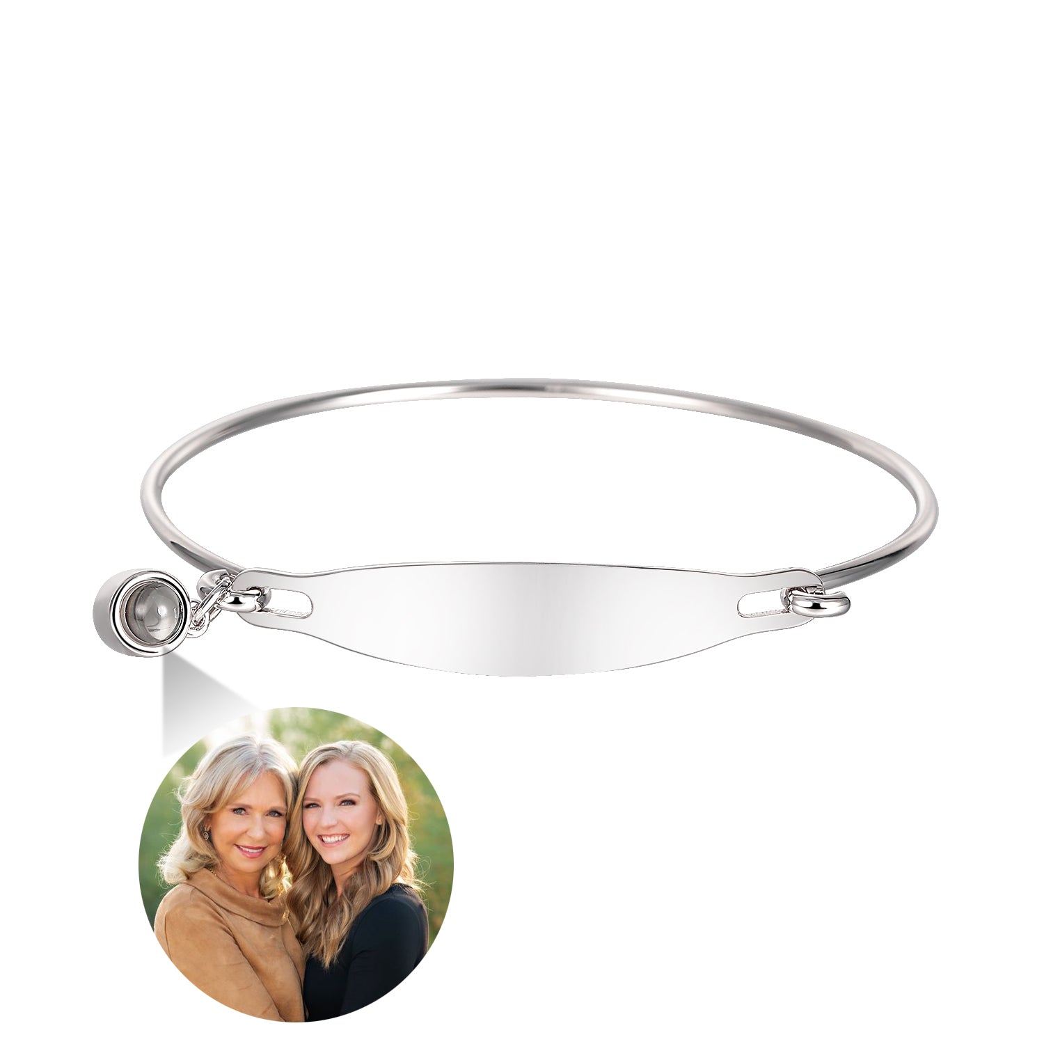 Phomora Echoes Engraving Photo Bracelet with hidden photo charm