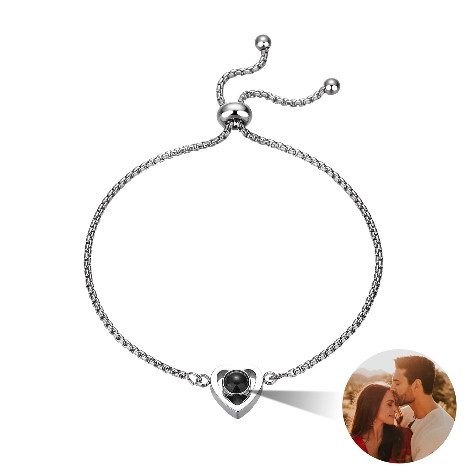 Phomora Heart Photo Bracelet with hidden photo charm
