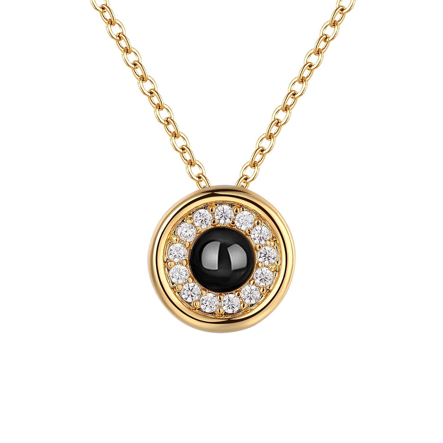 Photo Elegant Timeless Round Projection Necklace