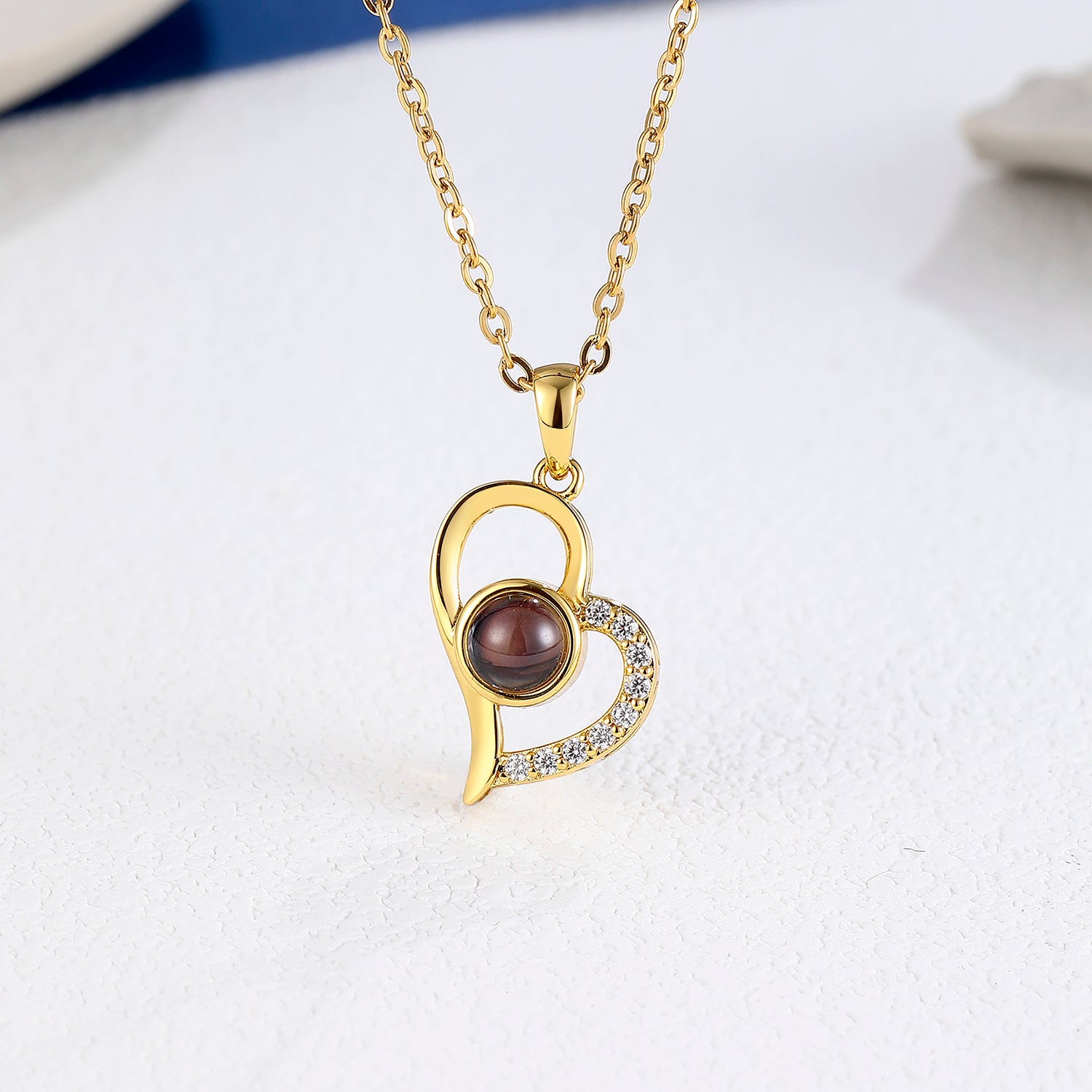 Personalized heart charm bracelet with diamond accents