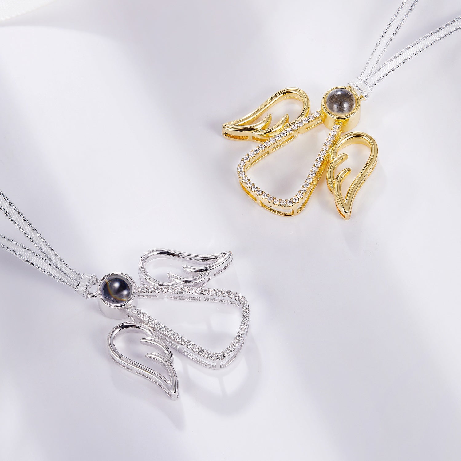 Personalized Angel Photo Ornament with wings design by Phomora