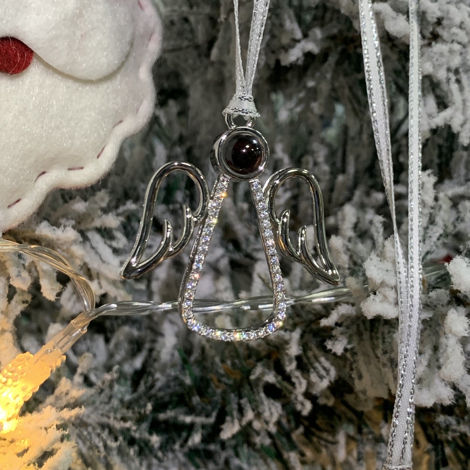 Personalized Angel Photo Ornament with wings design by Phomora