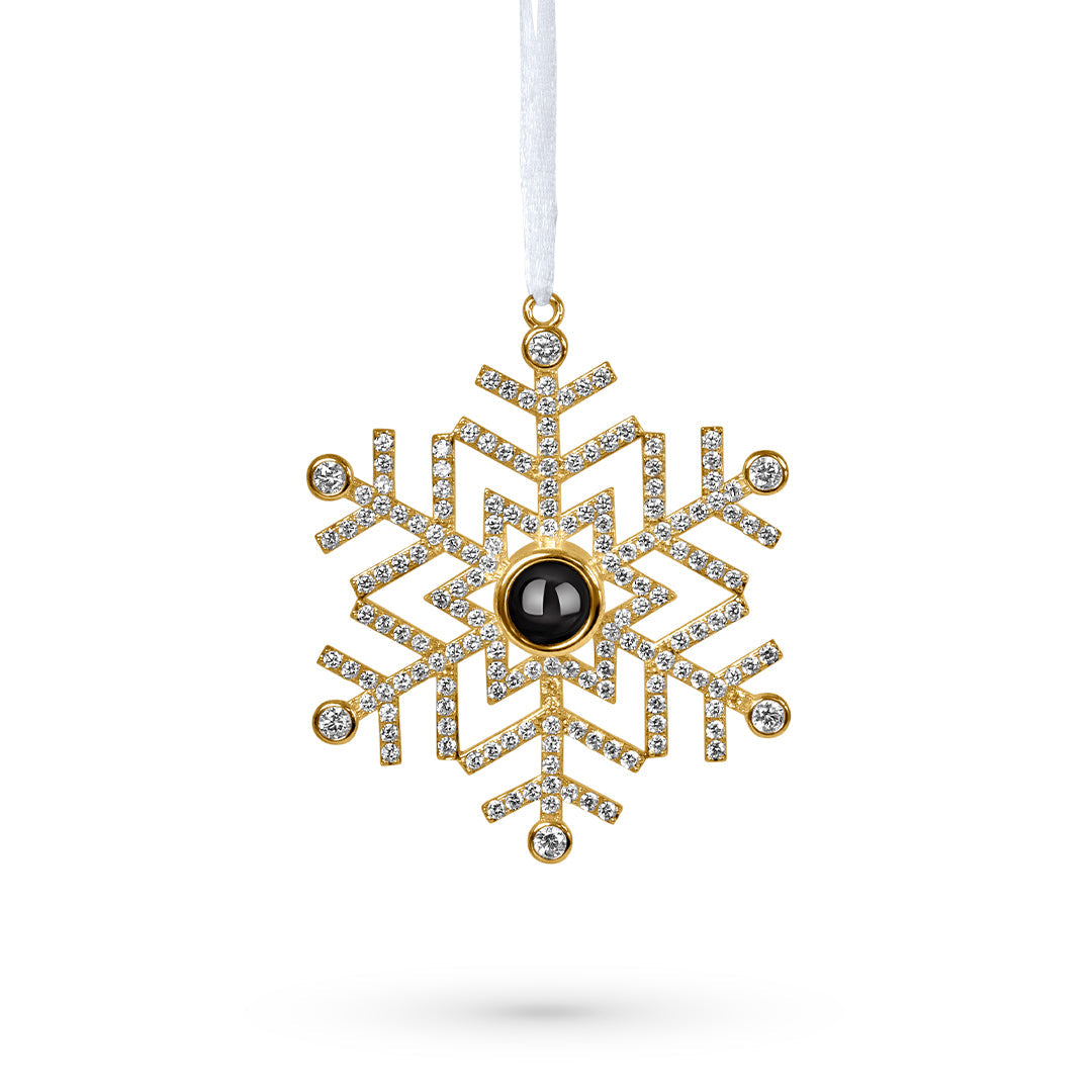 Custom Snowflake Photo Ornament with personalized image for Christmas