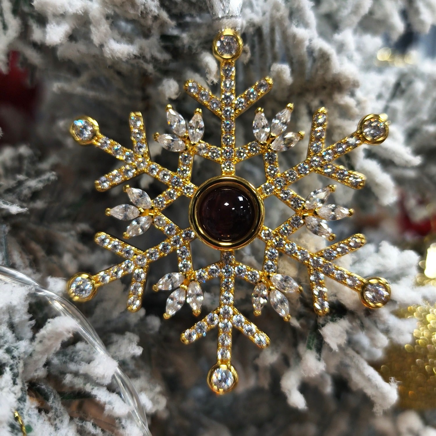 Personalized Snowflake Photo Ornament with custom image for Christmas