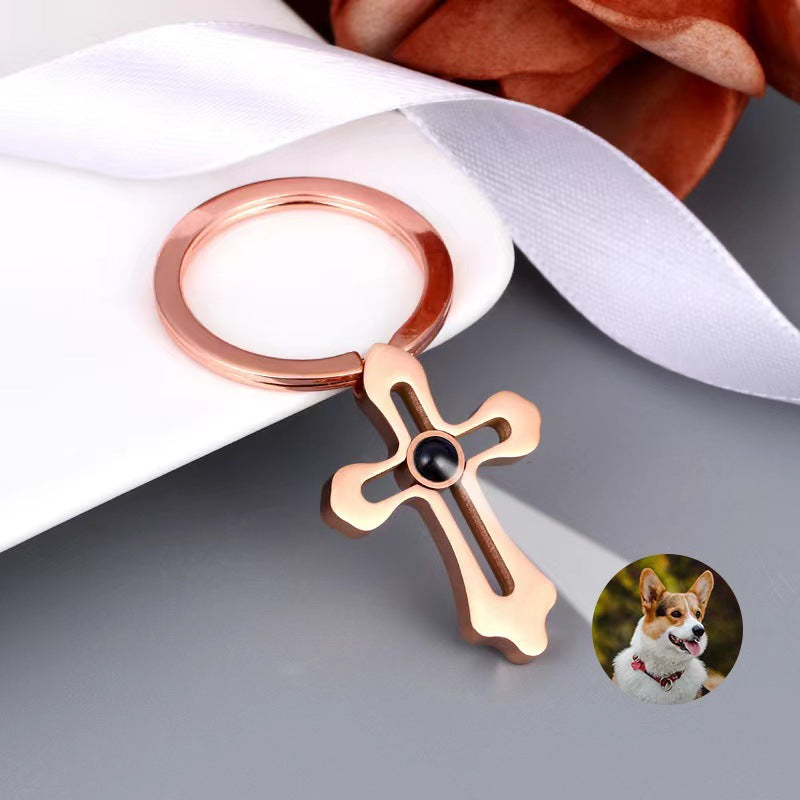 Custom Christian faith photo keychain gift
