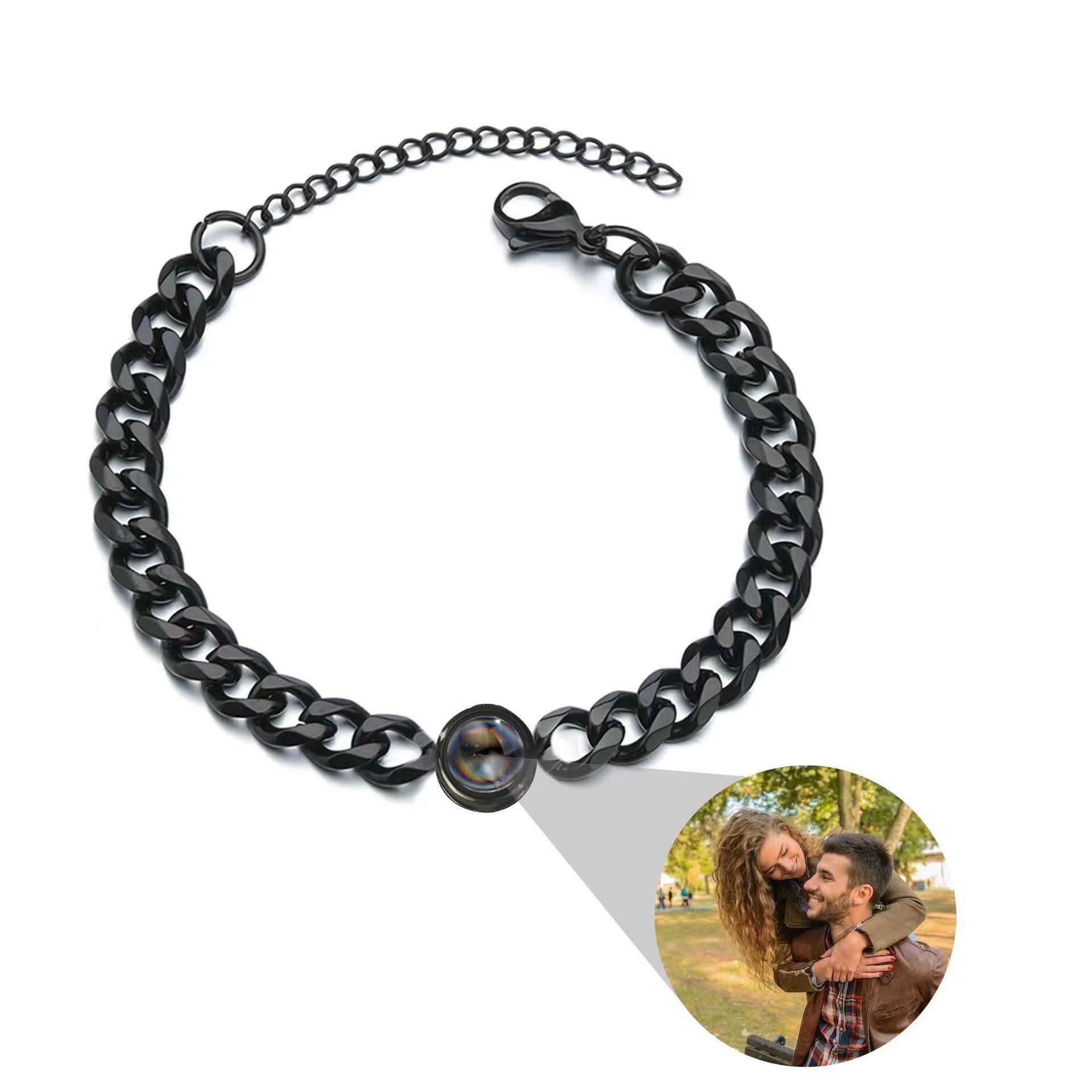 Phomora Sentiment Cuban Chain Photo Bracelet