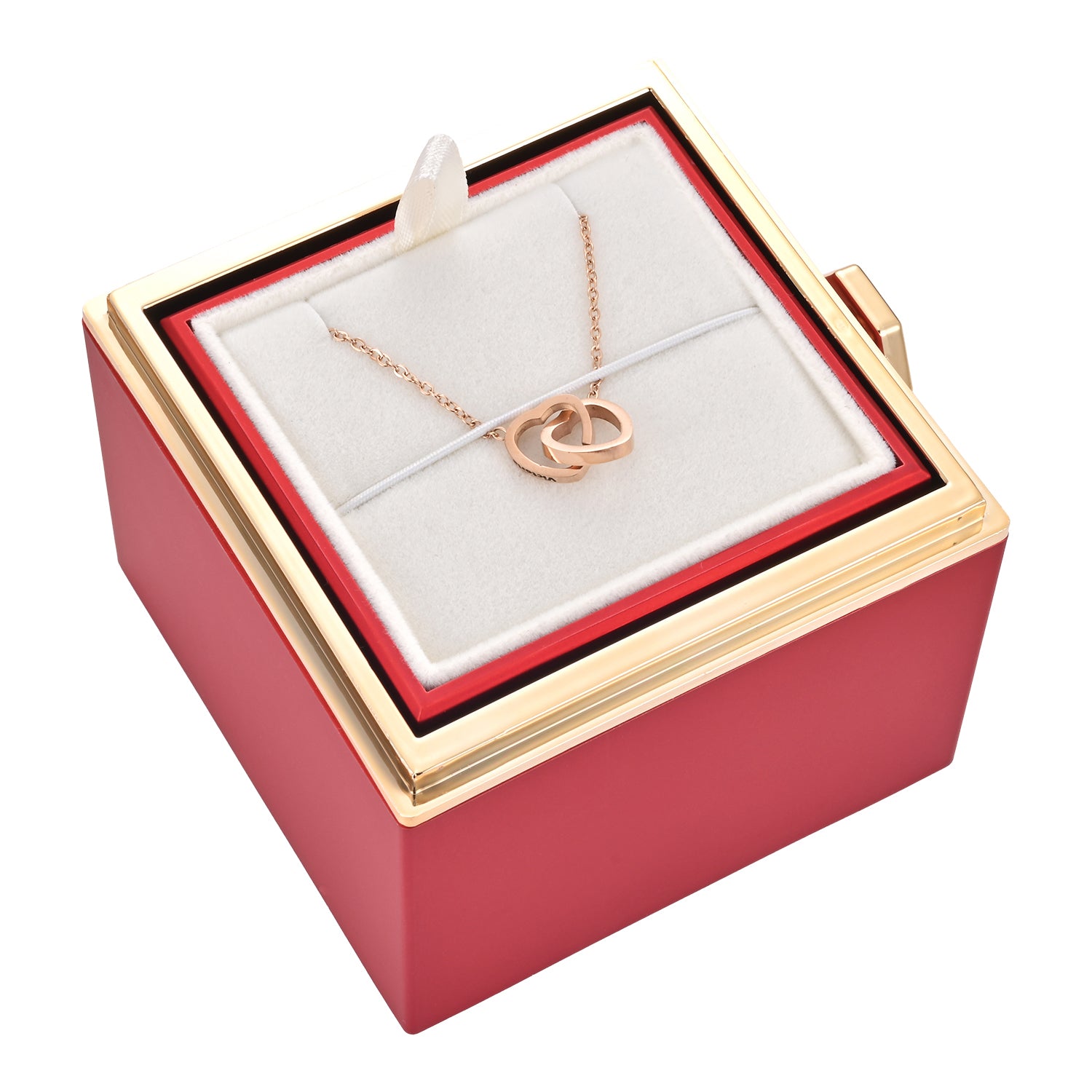 Phomora Eternal Rose Gift Box Necklace – Custom Engraved Jewelry Gift for Her