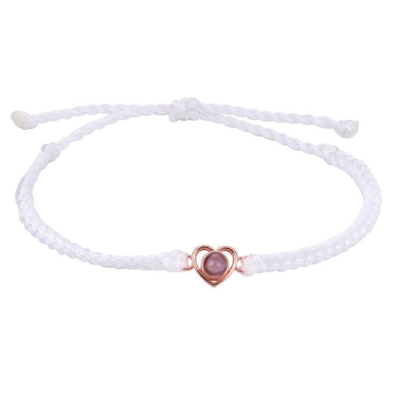 Heartstrings and Memories Projection Heart Braided Photo Bracelet