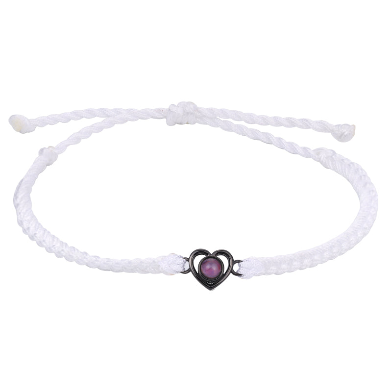 Heartstrings and Memories Projection Heart Braided Photo Bracelet