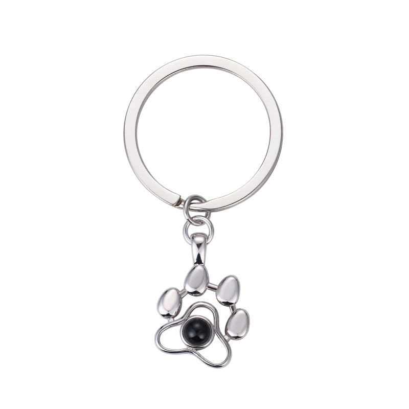 Phomora Dog Paw Shaped  Photo Keychain
