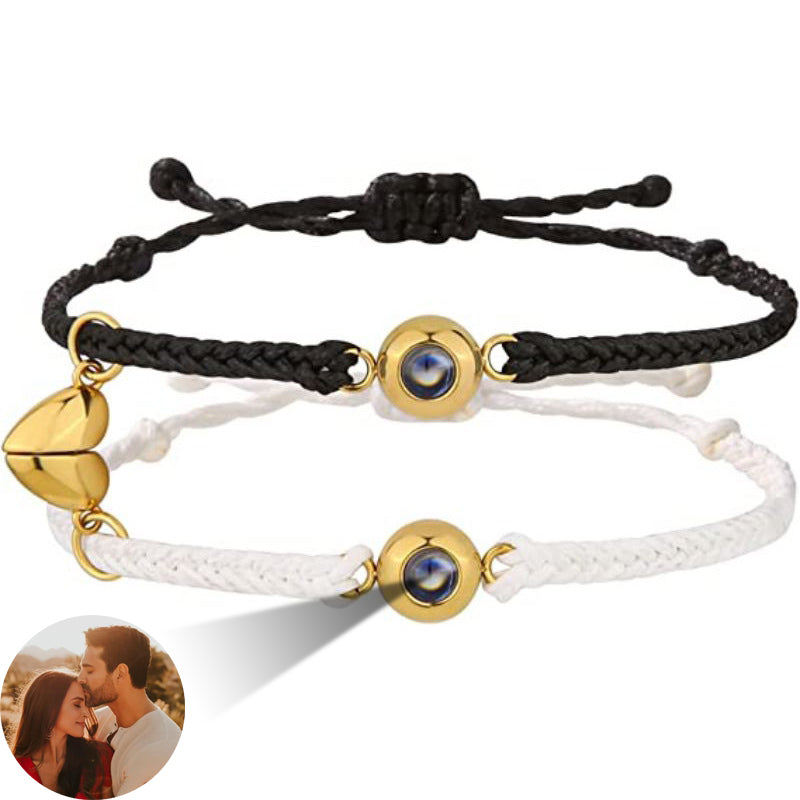 Phomora   Couple Heart Charms Photo Bracelet