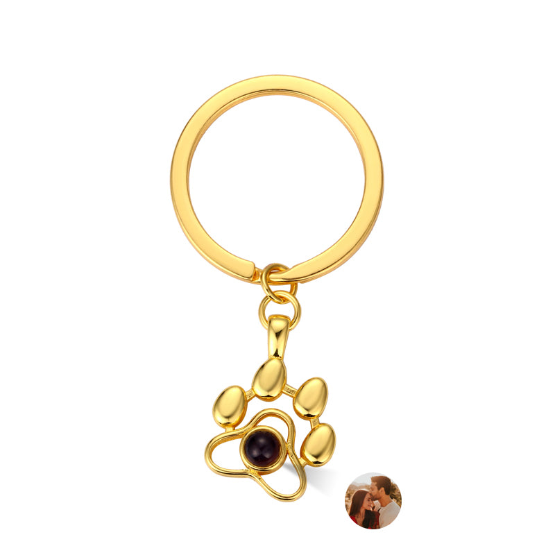 Phomora Dog Paw Shaped  Photo Keychain
