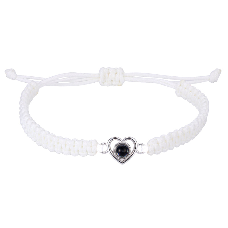 Intertwined Memories Heart Shaped Braided Projection Photo Bracelet