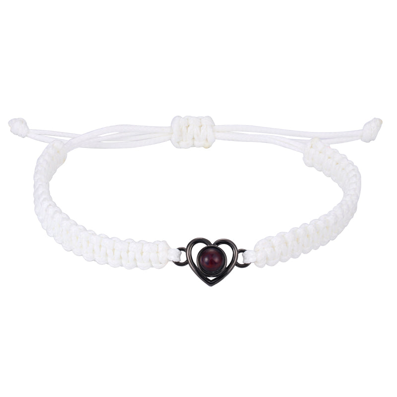 Intertwined Memories Heart Shaped Braided Projection Photo Bracelet