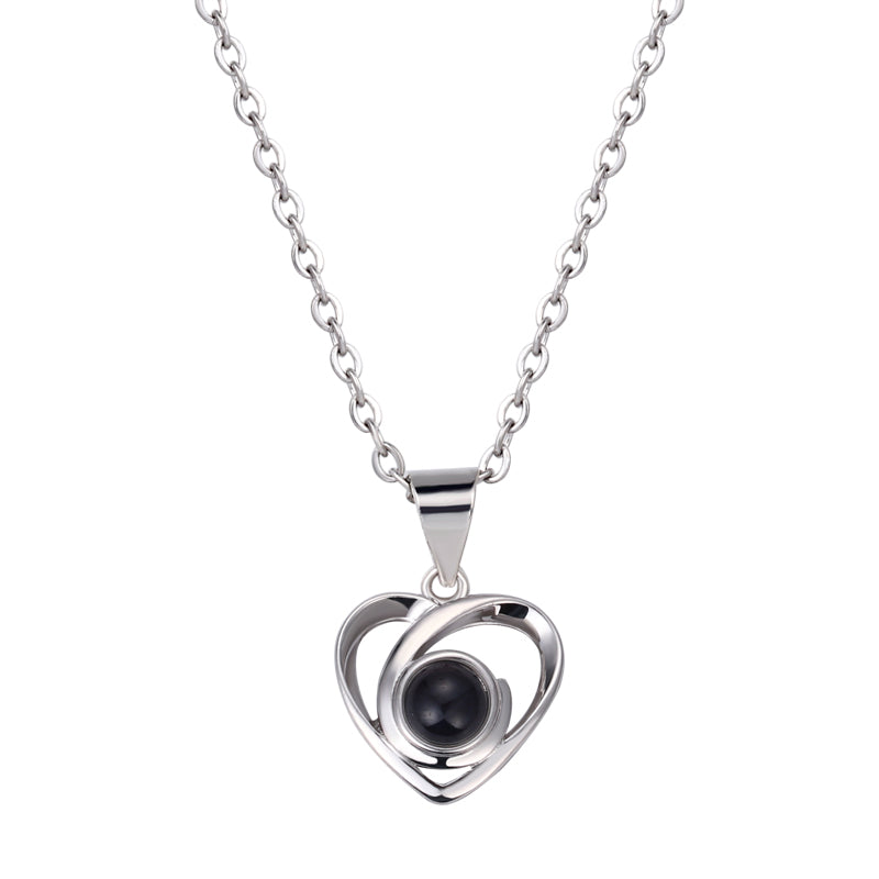 Love in Focus Heart Shaped Projection Photo Necklace