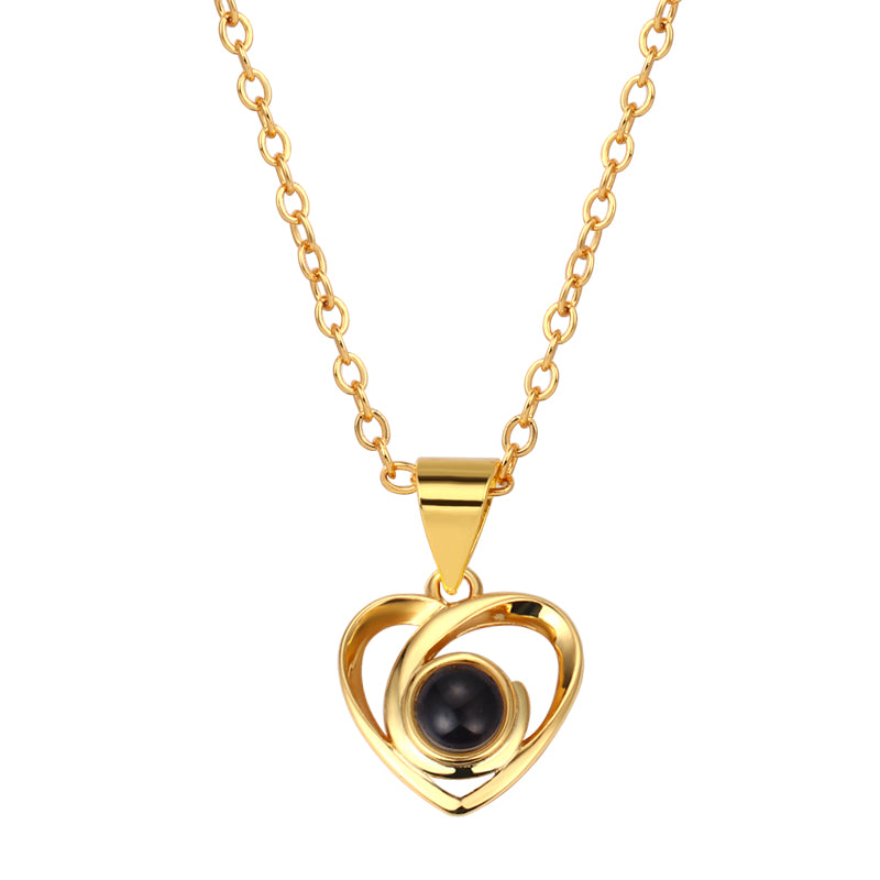 Love in Focus Heart Shaped Projection Photo Necklace