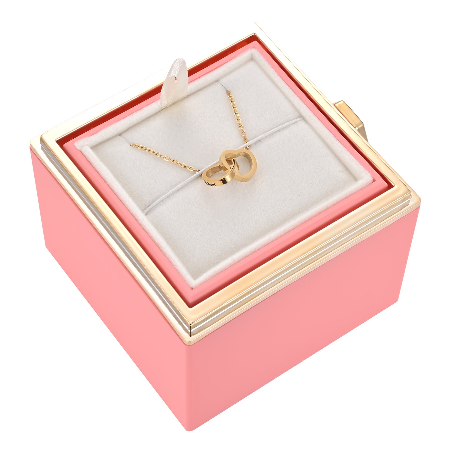 Phomora Eternal Rose Gift Box Necklace – Custom Engraved Jewelry Gift for Her