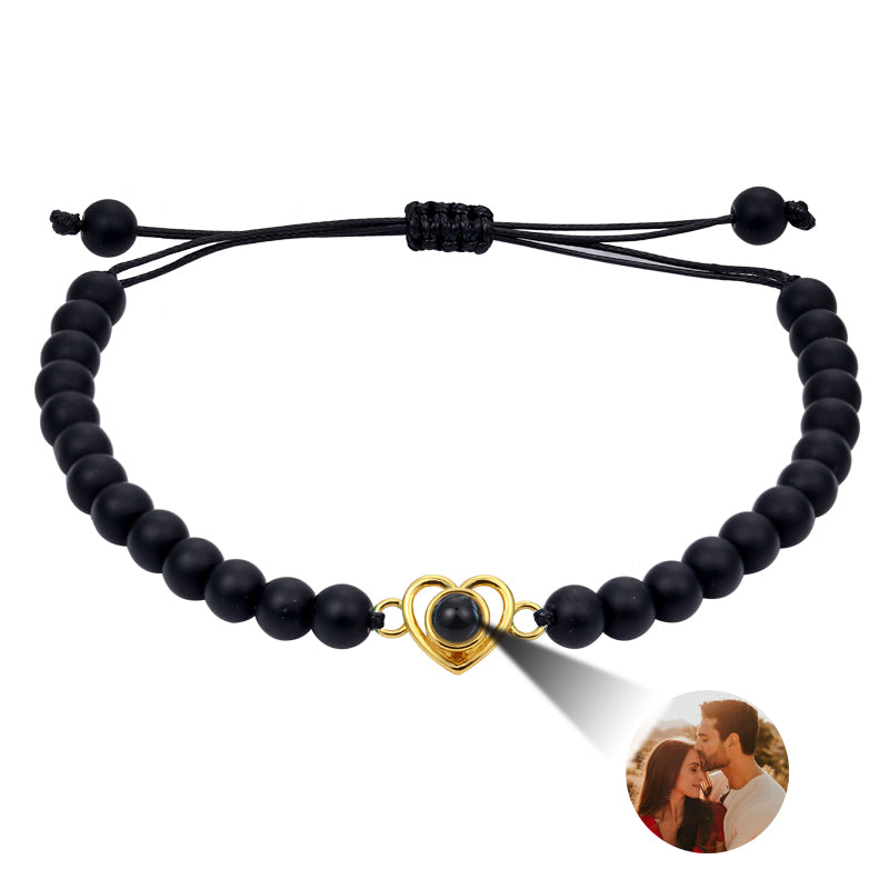 Phomora Gemstone Glow Heart Photo Bracelet