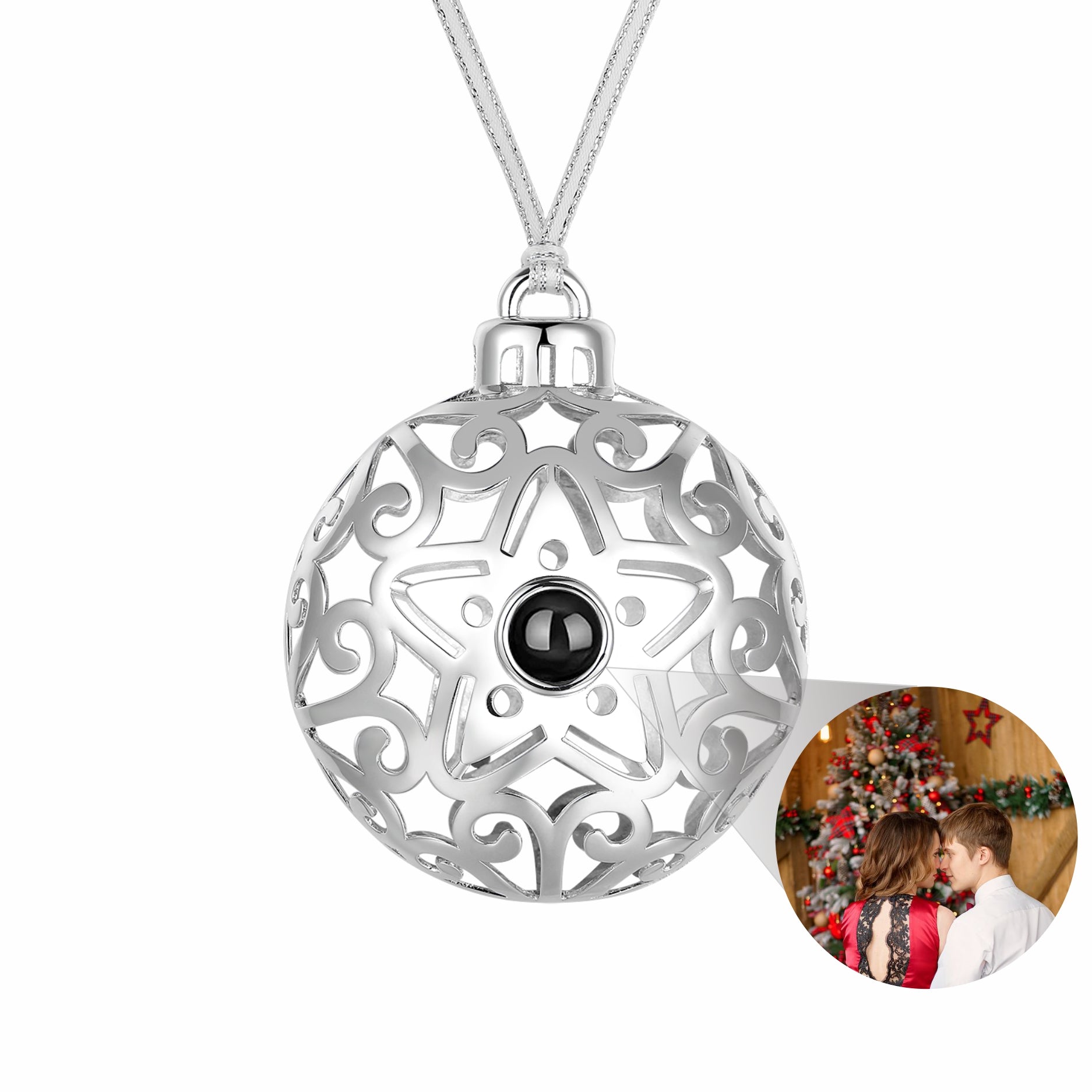 Custom Spherical Projection Photo Ornament with personalized image