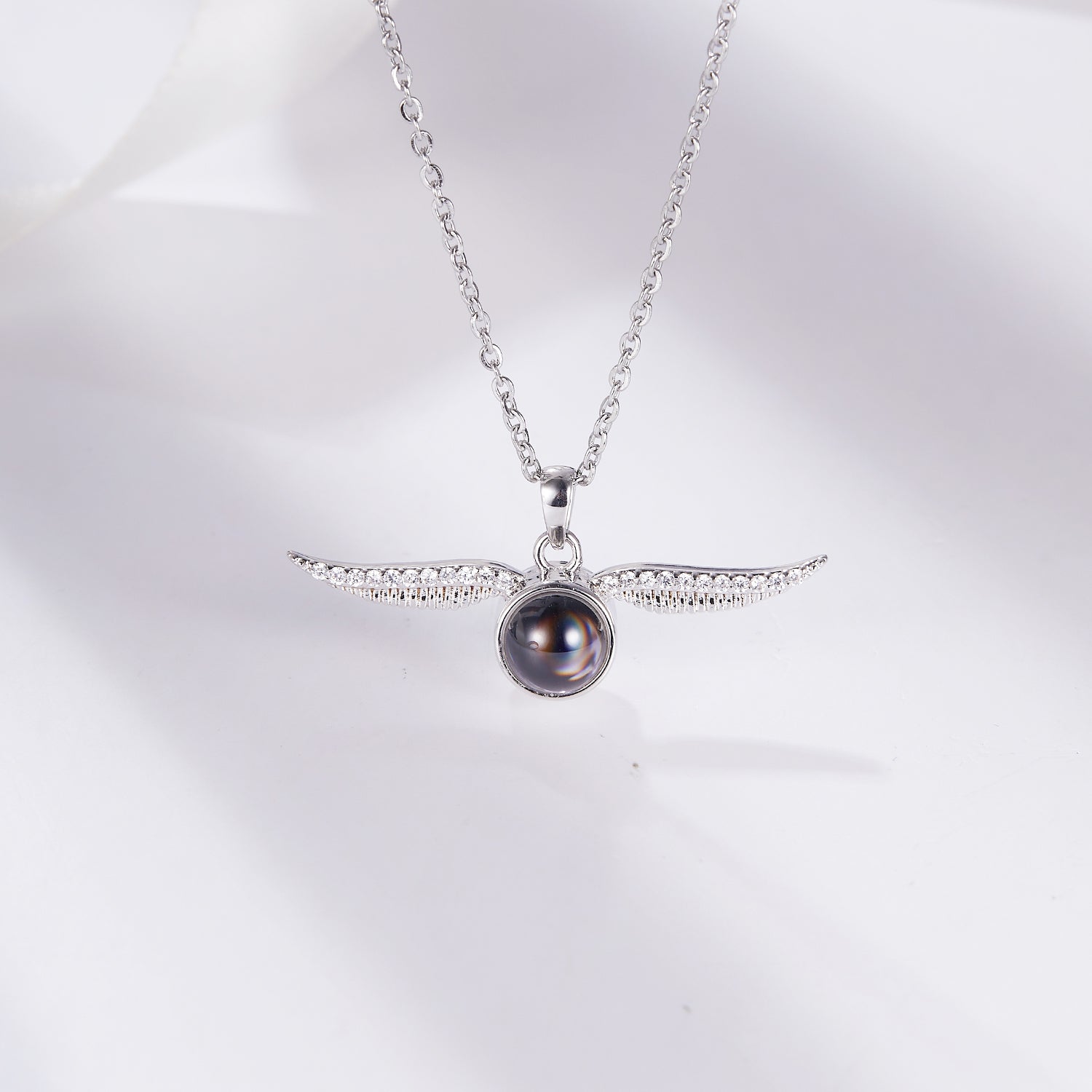 Phomora Personalized Angel Wing Photo Necklace
