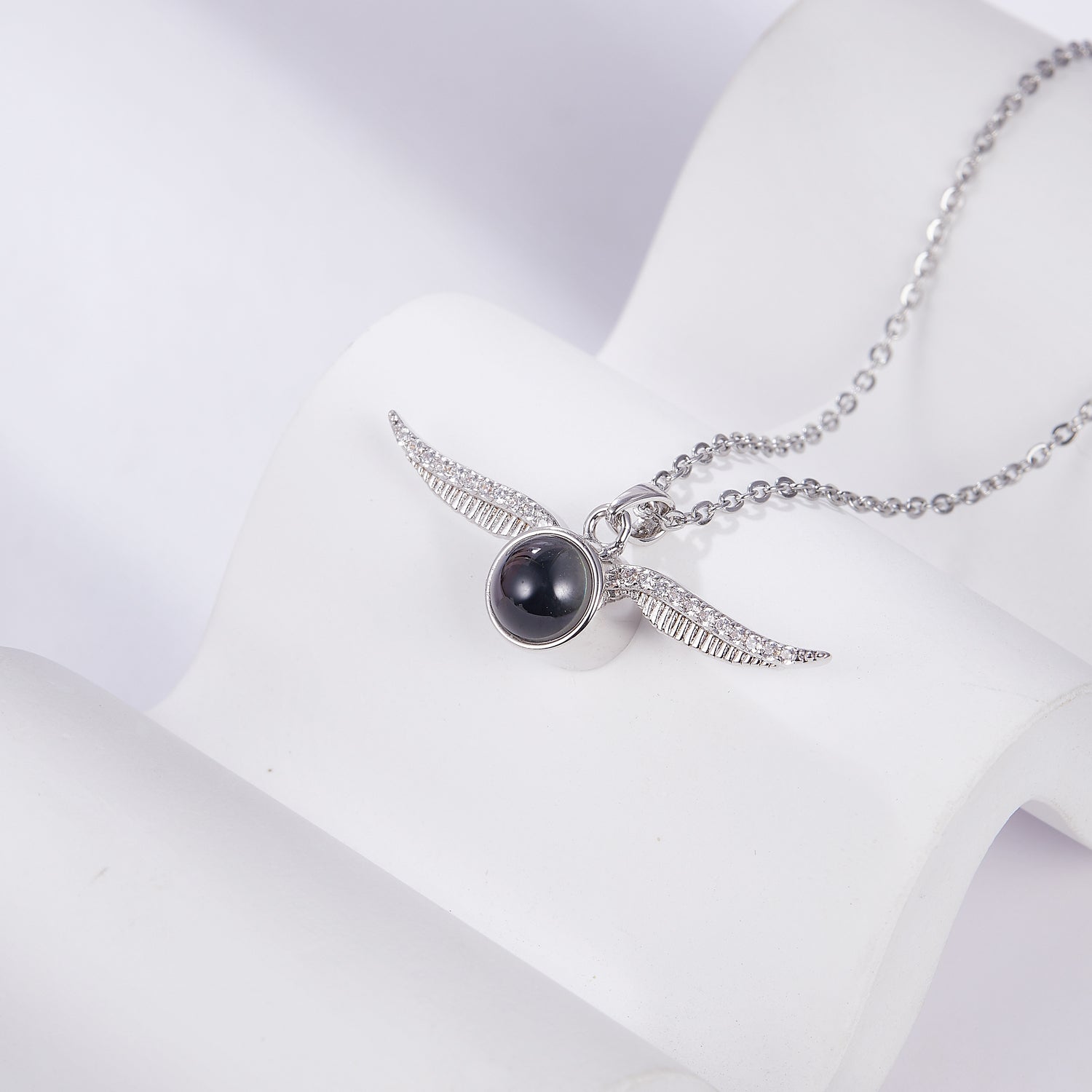 Phomora Personalized Angel Wing Photo Necklace
