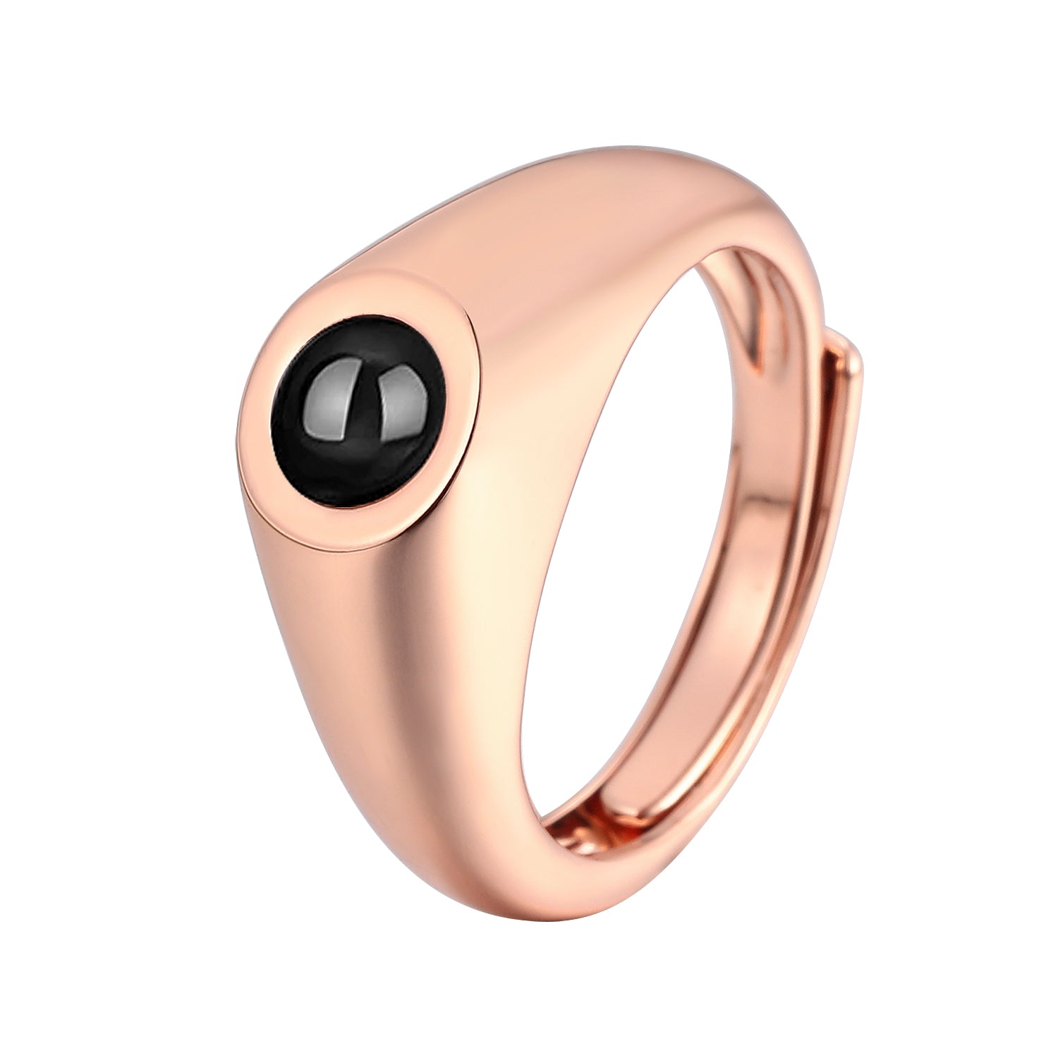 Personalized projection photo ring revealing picture under light